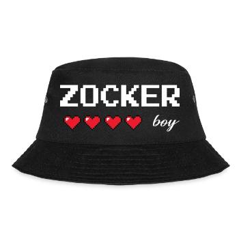Gaming Boy – Retro gamer design with hearts of life - Bucket Hat - black - Front - Lela (165cm)