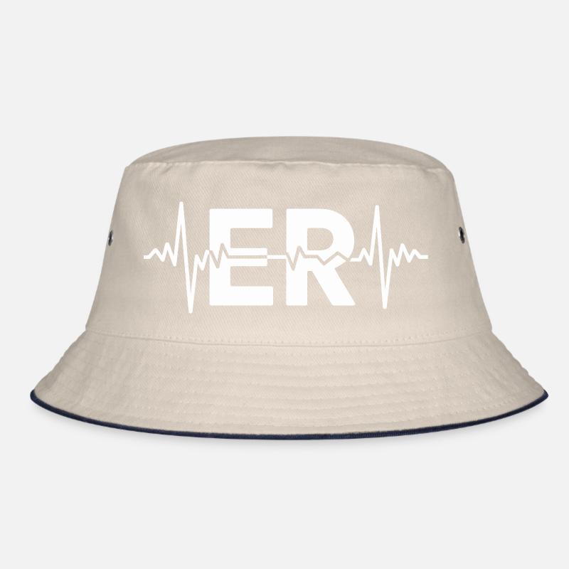ER Heartbeat ECG Design Bucket Hat