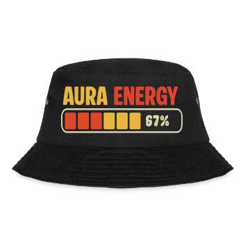 Aura Energy 67 Meme Funny Gen Alpha Six Seven 67 - Bucket Hat - Schwarz - Vorne - Lela (165cm)