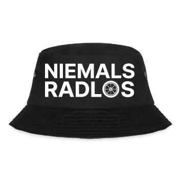Niemals Radlos - Bucket Hat - Schwarz - Vorne - Lela (165cm)