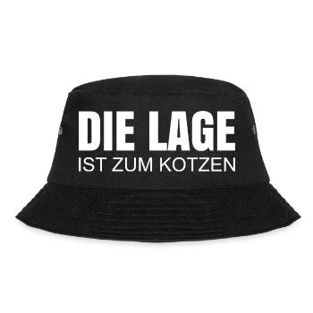 Die Lage ist zum kotzen - Bucket Hat - Schwarz - Vorne - Lela (165cm)
