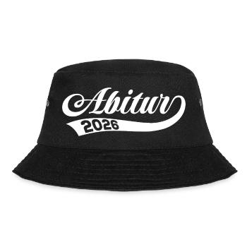 Abi 2026 - Abitur - Retro Geschenk - Bucket Hat - Schwarz - Vorne - Lela (165cm)