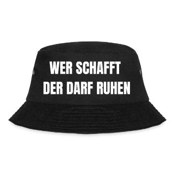 He who creates, may rest | Work Shirt - Bucket Hat - black - Front - Lela (165cm)