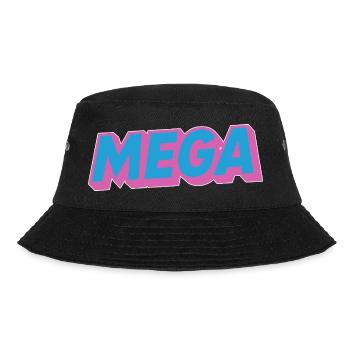 Mega lettering oldschoo retro 90s 80s - Bucket Hat - black - Front - Lela (165cm)