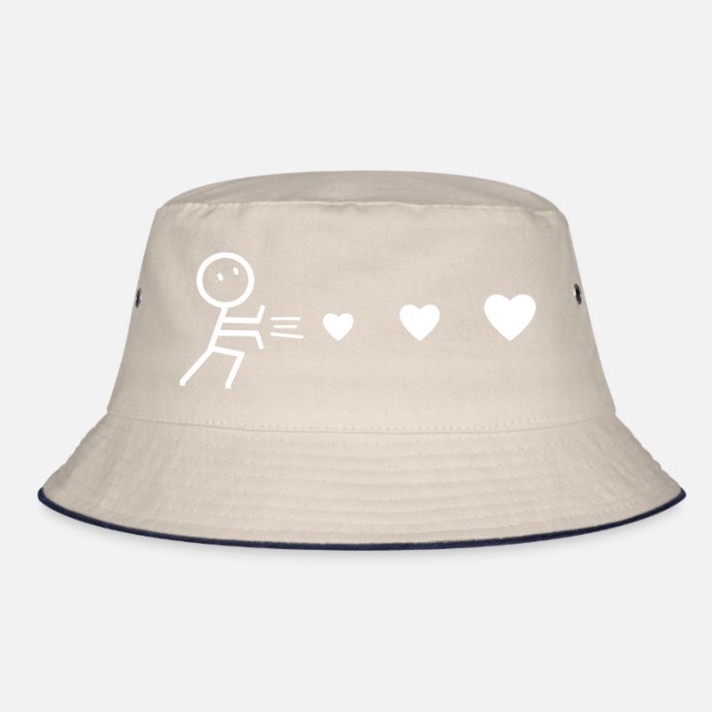 Man Heart-Thrower White Bucket Hat