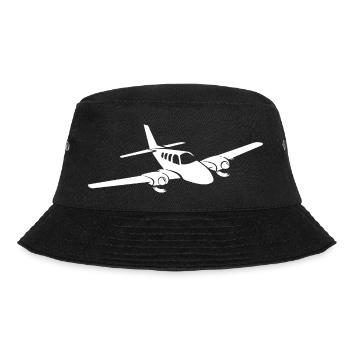 Minimalist propeller plane silhouette - Bucket Hat - black - Front - Lela (165cm)