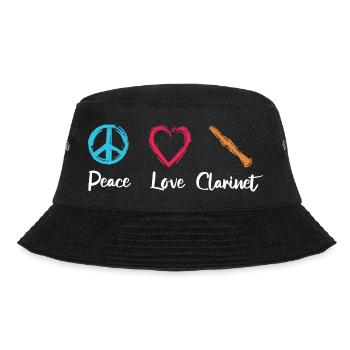 Frieden Liebe Klarinette - Bucket Hat - Schwarz - Vorne - Lela (165cm)