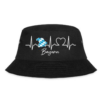 Bayern Landkarte mit Herzkurve | EKG | Puls - Bucket Hat - Schwarz - Vorne - Lela (165cm)