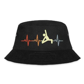 Yoga EKG Herzschlag - Bucket Hat - Schwarz - Vorne - Lela (165cm)