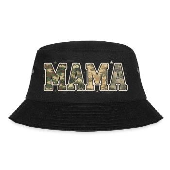 MAMA Military Camouflage Pattern | Retro Look - Bucket Hat - black - Front - Lela (165cm)