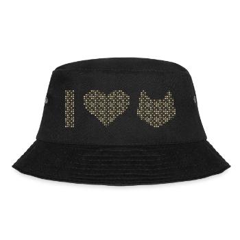 I Heart Cats from small Cat Faces  - Bucket Hat - black - Front - Lela (165cm)