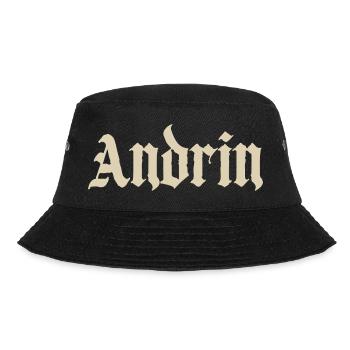 Andrin Gothic Schriftprint - Bucket Hat - Schwarz - Vorne - Lela (165cm)