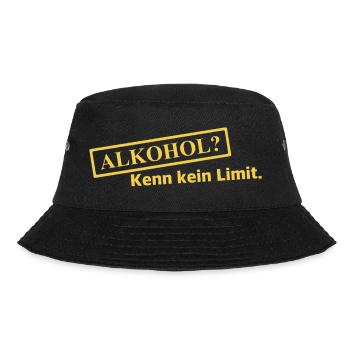 Alkohol? Kenn kein Limit - Bucket Hat - Schwarz - Vorne - Lela (165cm)