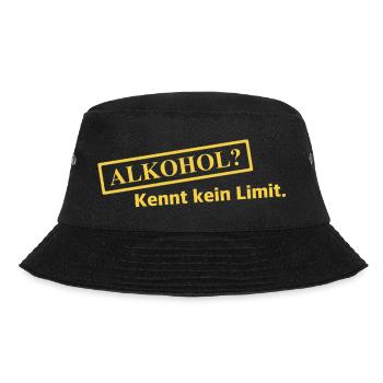 Alkohol? Kennt kein Limit - Bucket Hat - Schwarz - Vorne - Lela (165cm)