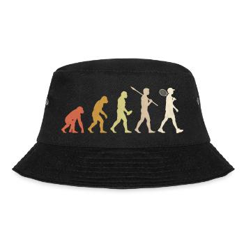 Tennis-Entwicklung – Minimalistisches Tennisspieler-Geschenk - Bucket Hat - Schwarz - Vorne - Lela (165cm)