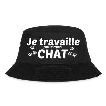 Je travaille pour mon chat - Bob - noir - Devant - Lela (165cm)