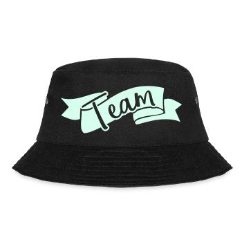Team Ribbon Schriftzug - Bucket Hat - Schwarz - Vorne - Lela (165cm)