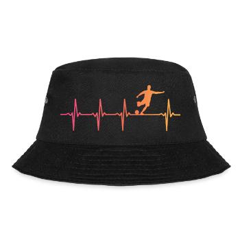 Fußball Sunset Herzschlag Fußballspieler - Bucket Hat - Schwarz - Vorne - Lela (165cm)