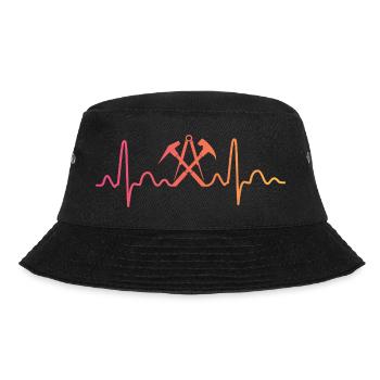 Sunset Dachdecker Herzschlag-Dachdecker - Bucket Hat - Schwarz - Vorne - Lela (165cm)