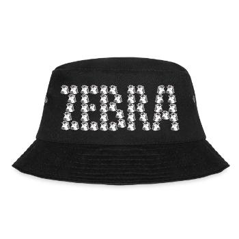 Cartoon zebra typography - Bucket Hat - black - Front - Lela (165cm)