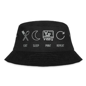 Eat, Sleep, Print, Repeat 3D Printing Maker - Bucket Hat - black - Front - Lela (165cm)