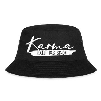Karma Regelt Das Schon Spruch Design Geschenk - Bucket Hat - Schwarz - Vorne
