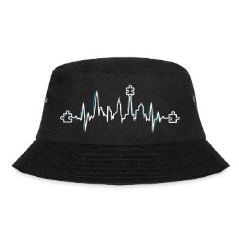 Herzschlag Puzzle - Bucket Hat - Schwarz - Vorne