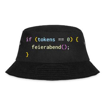 if (tokens == 0) feierabend(); – KI Feierabend - Bucket Hat - Schwarz - Vorne