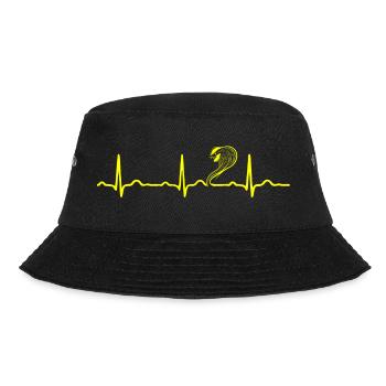 GESCHENK - EKG HERZLINIE COBRA SCHLANGE yellow - Bucket Hat - Schwarz - Vorne - Lela (165cm)