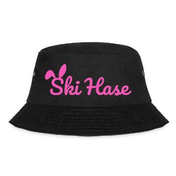 Ski Hase Skihase Party Schnee Winter Piste pink - Bucket Hat - Schwarz - Vorne - Lela (165cm)