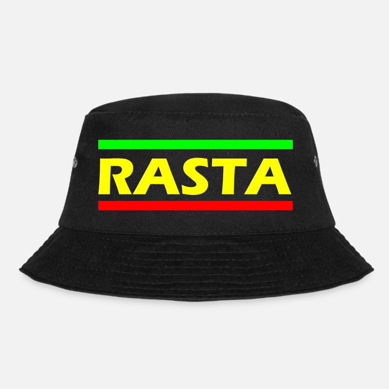 Rasta Reggae Hanf - Bucket Hat - Schwarz