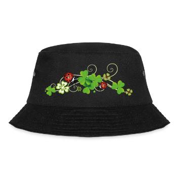 Four leaf clover design. New years eve party. - Bucket Hat - black - Front - Lela (165cm)