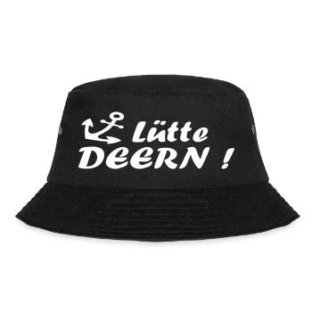 Lütte Deern - plattdeutsch norddeutsch Anker - Bucket Hat - Schwarz - Vorne - Lela (165cm)