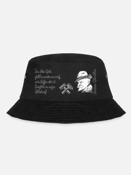 Erzgebirge, Mundart Spruch Anton Günther - Bucket Hat - Schwarz