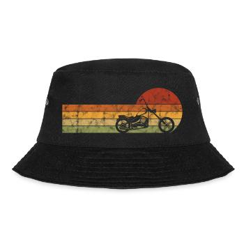 Motorradfahrer Biker Motorrad Chopper Retro Bobber - Bucket Hat - Schwarz - Vorne - Lela (165cm)