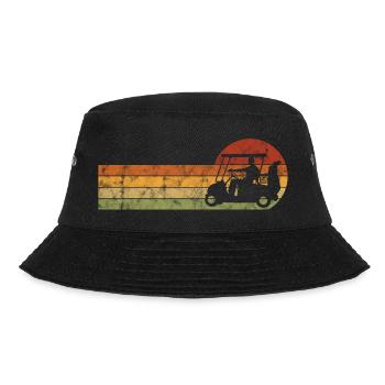 Golfcart Retro Golfer Golf Club Golf Ball Golf Golf - Bucket Hat - black - Front - Lela (165cm)