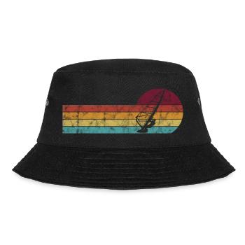 Windsurfer Retro Windsurfing Windsurfen Surfen - Bucket Hat - Schwarz - Vorne - Lela (165cm)