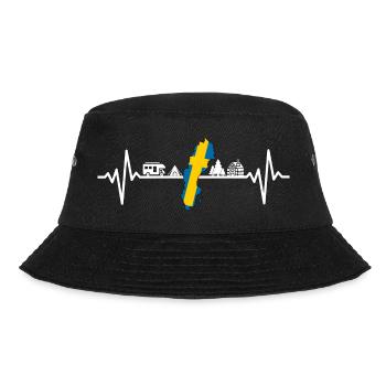 Schweden Camping Sweden Outdoor Design - Bucket Hat - Schwarz - Vorne - Lela (165cm)