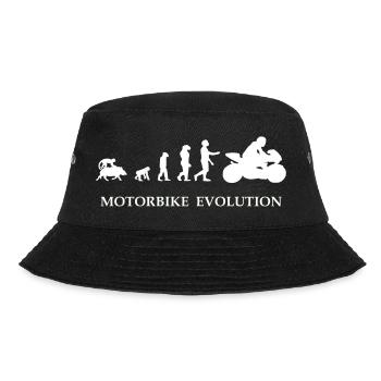 EVOLUTION MOTORBIKE biker motorcycle fun Outfit - Bucket Hat - Schwarz - Vorne - Lela (165cm)