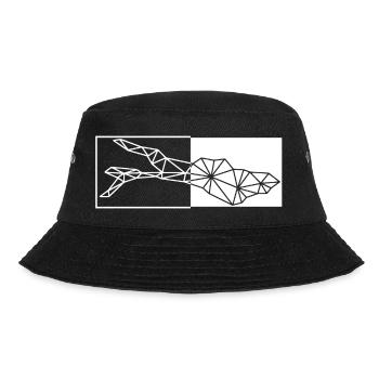 Bodensee | Polygon | Weiss - Bucket Hat - Schwarz - Vorne - Lela (165cm)