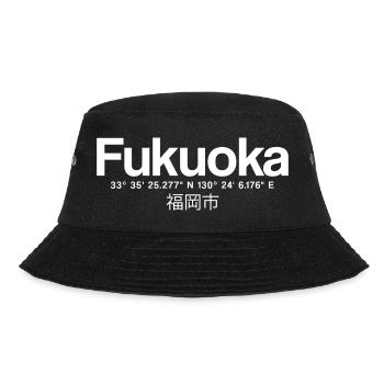 Fukuoka Skyline Koordinaten - Bucket Hat - Schwarz - Vorne - Lela (165cm)