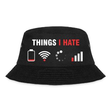 Dinge, die ich hasse - Humor Gamer & Programmierer - Bucket Hat - Schwarz - Vorne - Lela (165cm)