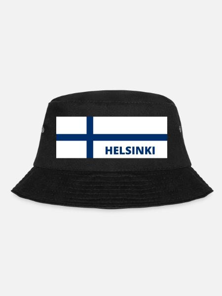 La ville d’Helsinki dans le drapeau finlandais - Bob - noir
