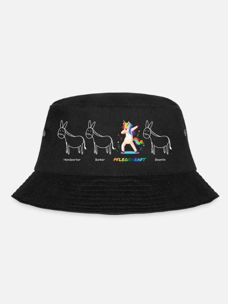 PFLEGEKRAFT Einhorn Beruf Besonders Einzigartig - Bucket Hat - Schwarz