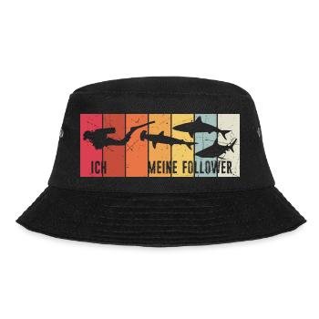 Ich Meine Follower Shark Haie Tauchen Taucher Vint - Bucket Hat - Schwarz - Vorne - Lela (165cm)