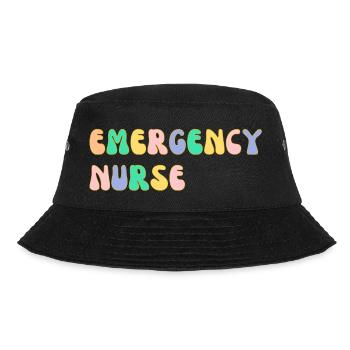 Notfall-Krankenschwester - Bucket Hat - Schwarz - Vorne - Lela (165cm)