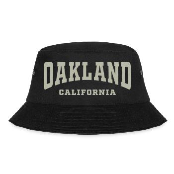 Oakland California Typography Tee - Bucket Hat - black - Front - Lela (165cm)