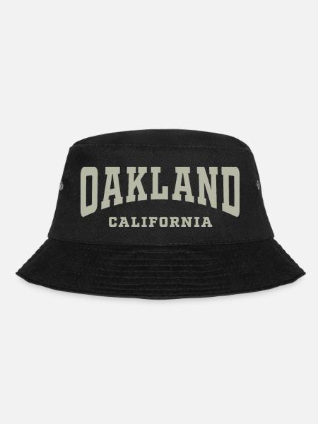Oakland California Typography Tee - Bucket Hat - black