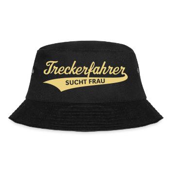 Treckerfahrer – Sucht Frau (Trecker / Traktor) - Bucket Hat - Schwarz - Vorne - Lela (165cm)