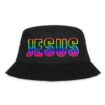 jesus rs regenbogen - Bucket Hat - Schwarz - Vorne - Lela (165cm)